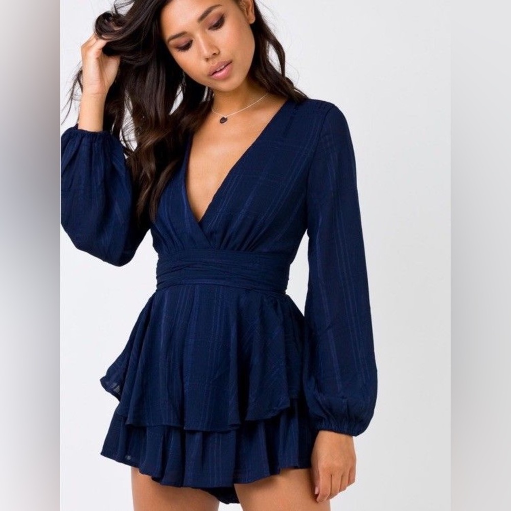 NWT Princess Polly String of Stars Romper Navy
